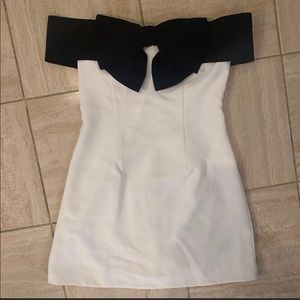 Self Portrait Strapless Bow Mini Dress